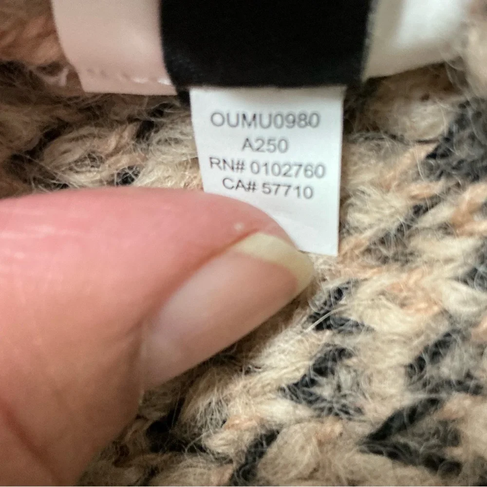 Kate Spade Leopard Print Chunky Sweater Alpaca Wool Oversized Mock Neck | XL